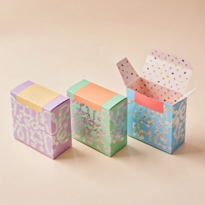 One Piece Color Tinted Kraft Tuck Top Gift Boxes
